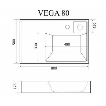 Vega 80 800мм*500мм